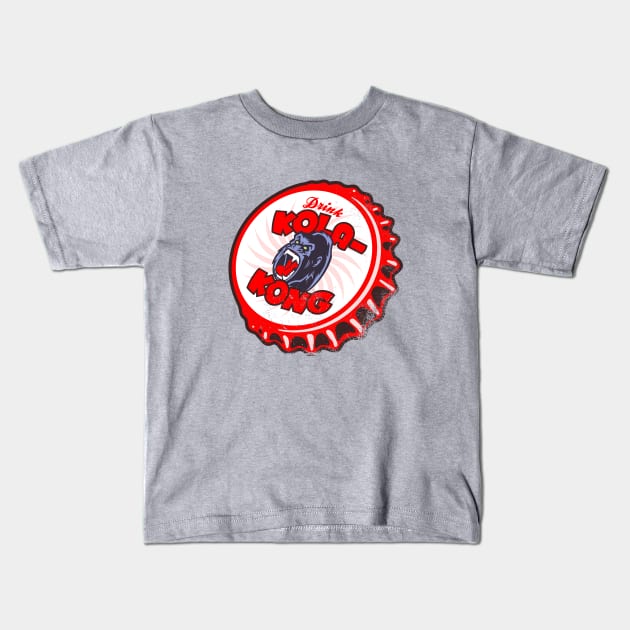 Retro VIntage kola Kong Soda Bottlecap Kids T-Shirt by StudioPM71